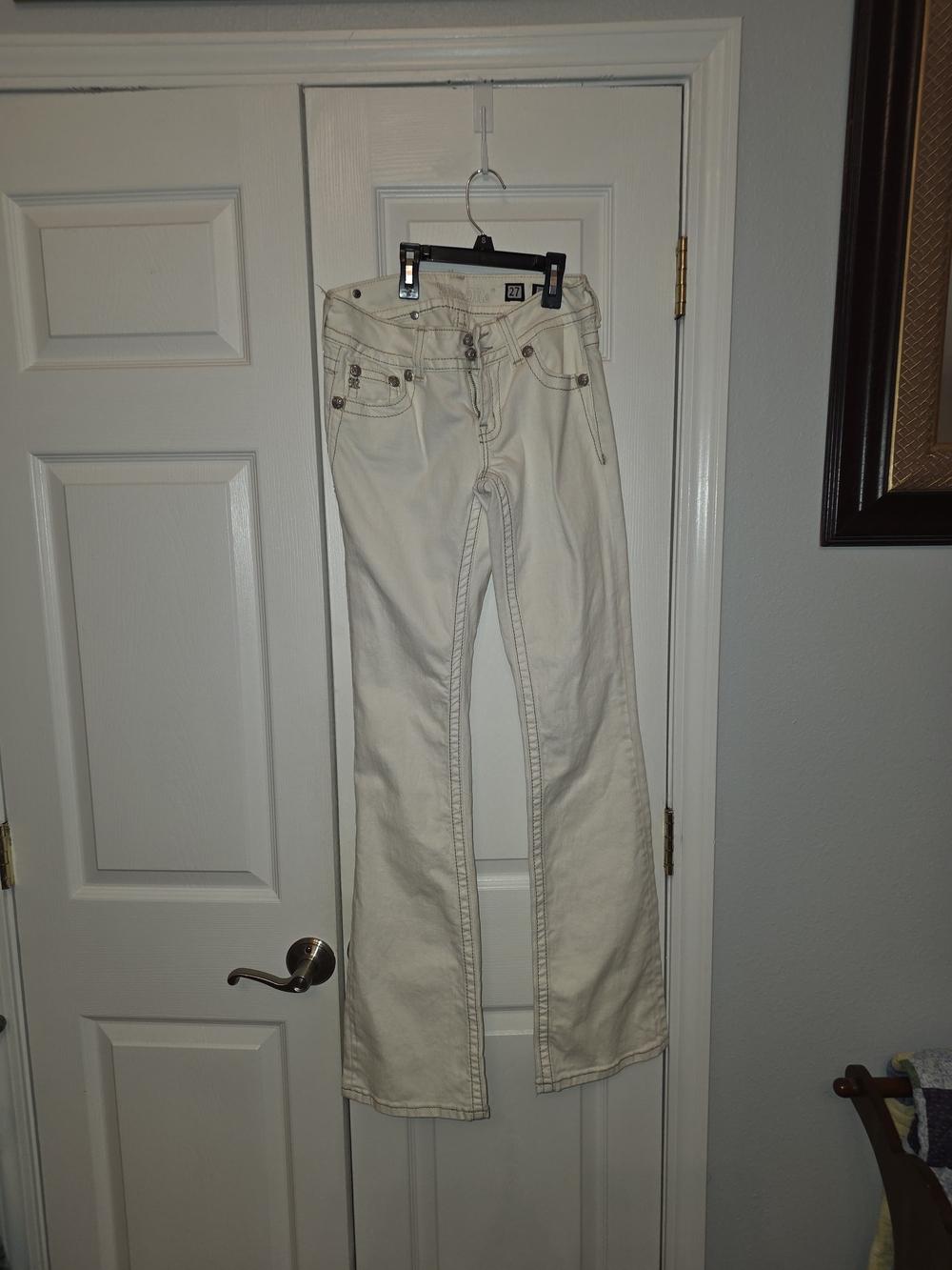 Miss Me Cream Bootcut Jeans